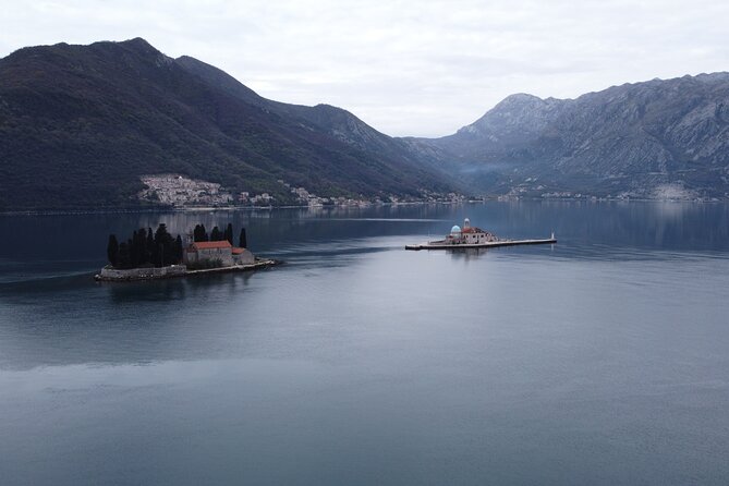 Boat tour to Lady of the Rock , Submarine base & Blue Cave swim - Mamula Fortress from the water