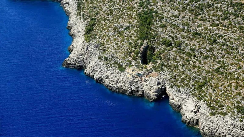 Bokokotor Bay, Blue Cave and panorama of Mamula - Swimming inside the Blue Cave