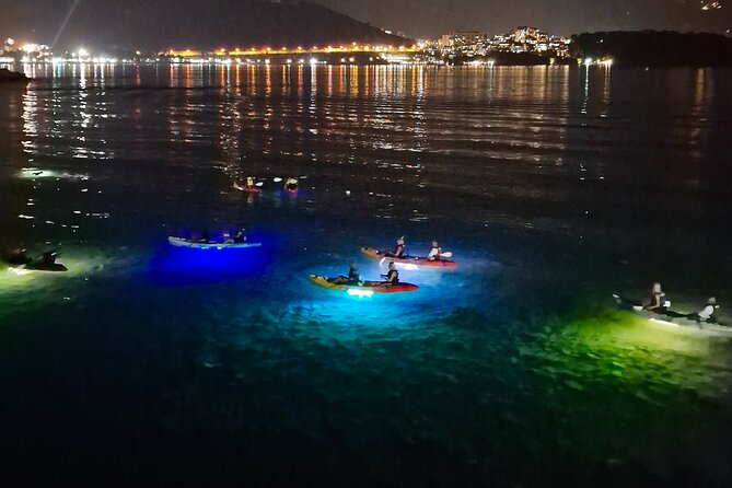 Budva: 2-Hour «Night Lights» Kayak Tour - Crossing the shallow ridge toward Sveti Nikola