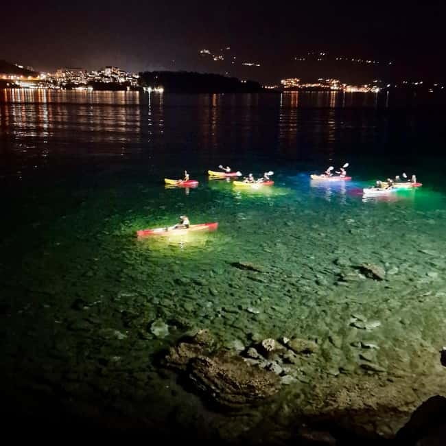 Budva: Night Lights Kayaking Tour - The illuminated walls of Budva Old Town