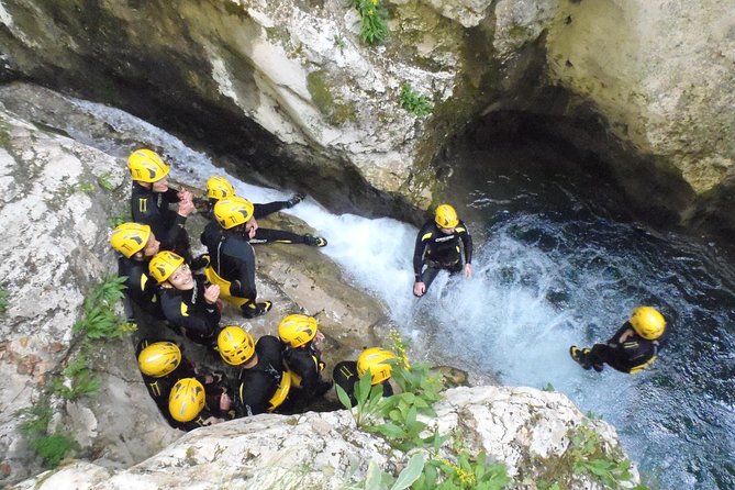 Canyoning in Nevidio Canyon - Getting fitted for canyoning gear at 11:00