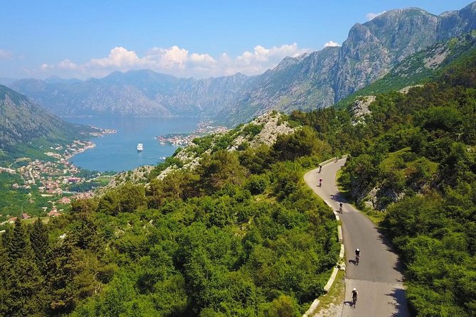 Epic 25 Turns Downhill Bike Descent w/ Panoramic Cable Car Ascent - A mountain start above Kotor Bay