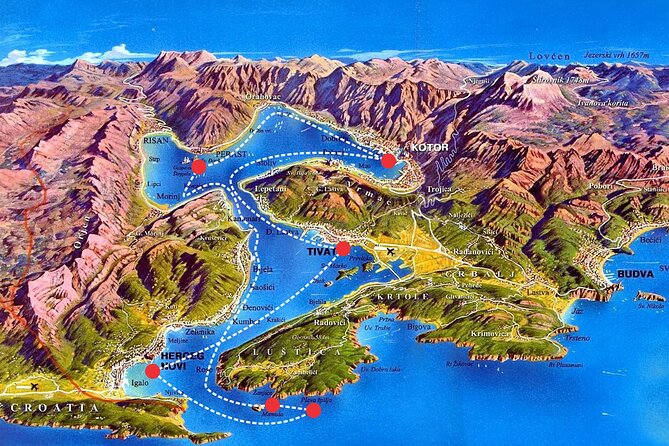 From Tivat/Kotor: Whole Boka Bay Guided Cruise, Comfortable Ship - Mamula, Cape Arza, and Boka’s military past