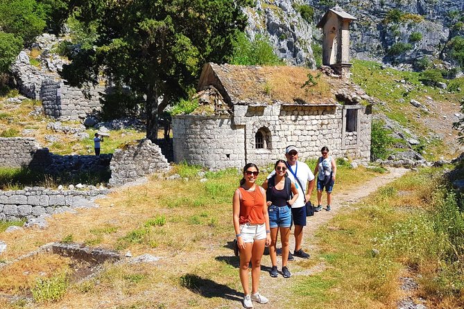 Hiking downhill from Krstac to Kotor, visit San Giovanni fortress - San Giovanni Fortress above Kotor