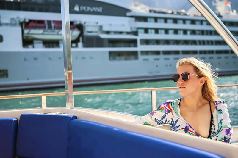 Kotor Bay: Full-Day Catamaran Cruise with Blue Cave Visit - Bijela begins the swimming part of the day