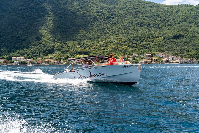 Kotor Private Speedboat Rental: Blue Cave & Lady of the Rocks - Leaving Kotor and crossing the inner bay