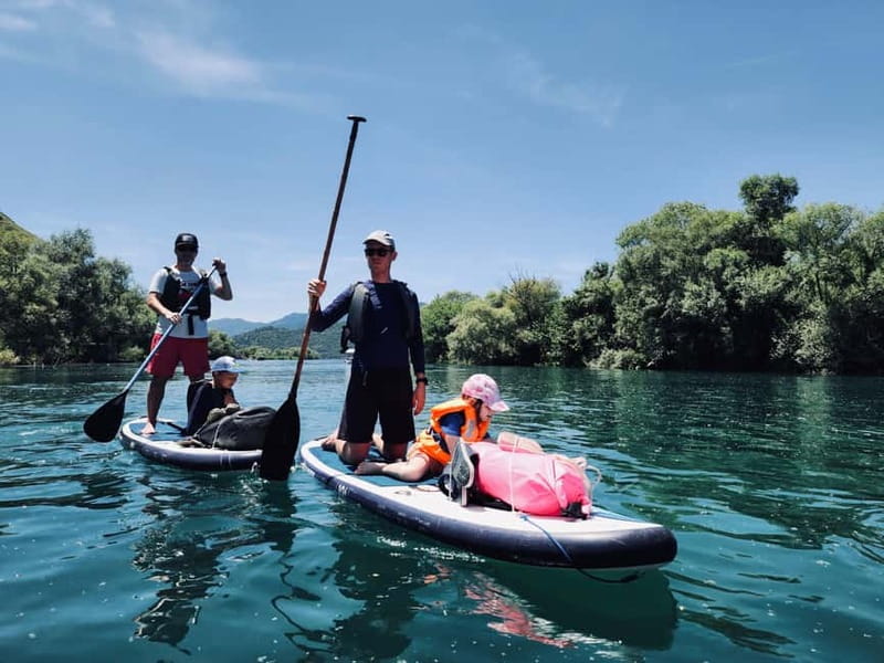Skadar Lake: Kayak & Paddle board Rental - Reaching the red-yellow kayaks in Vranjina