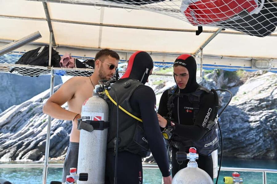 Try Scuba Diving from Boat in Budva - Budva Diving Center - The 15-minute ride toward St. Nikola Island